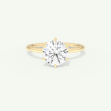 2.0 CT Round Cut Solitaire Moissanite Engagement Ring