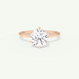 2.0 CT Round Cut Solitaire Moissanite Engagement Ring
