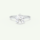 2.0 CT Round Cut Solitaire Moissanite Engagement Ring