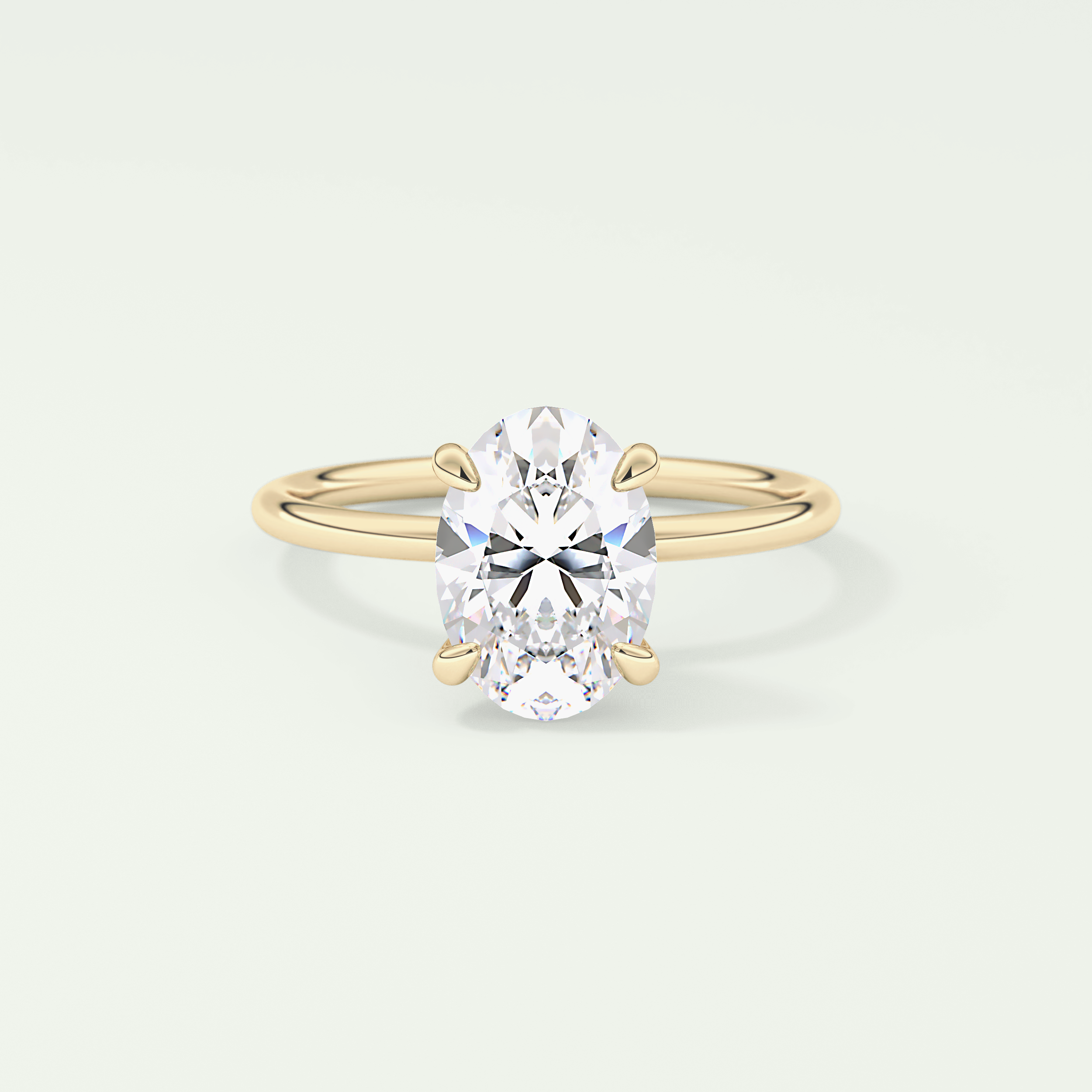 2.0 CT Oval Cut Solitaire Moissanite Engagement Ring 1