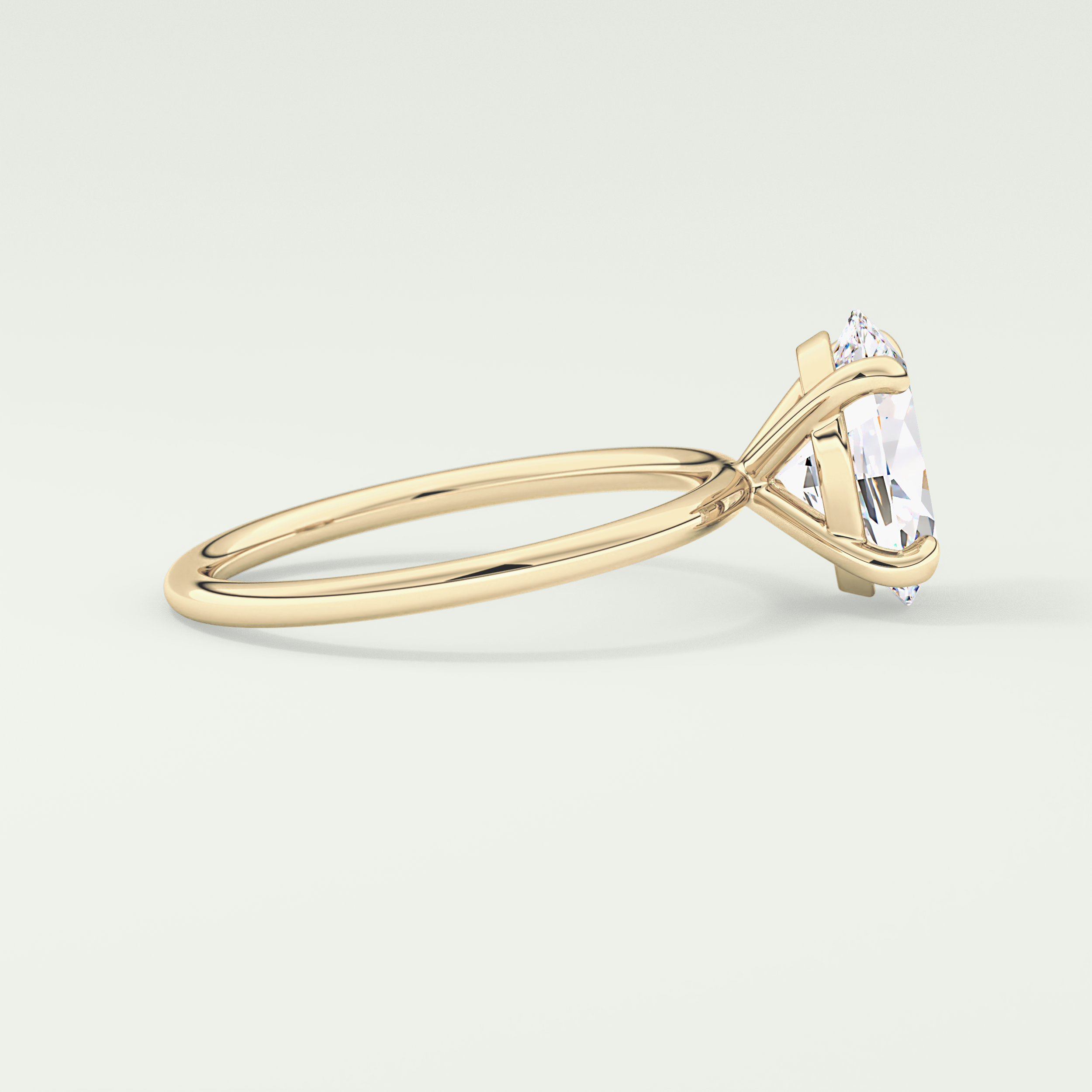 2.0 CT Oval Cut Solitaire Moissanite Engagement Ring 3