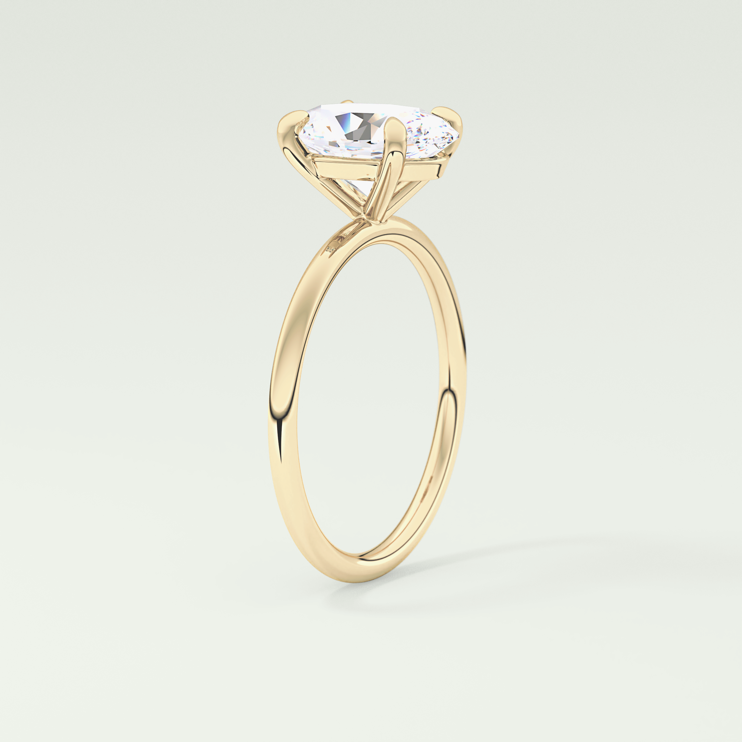 2.0 CT Oval Cut Solitaire Moissanite Engagement Ring 5