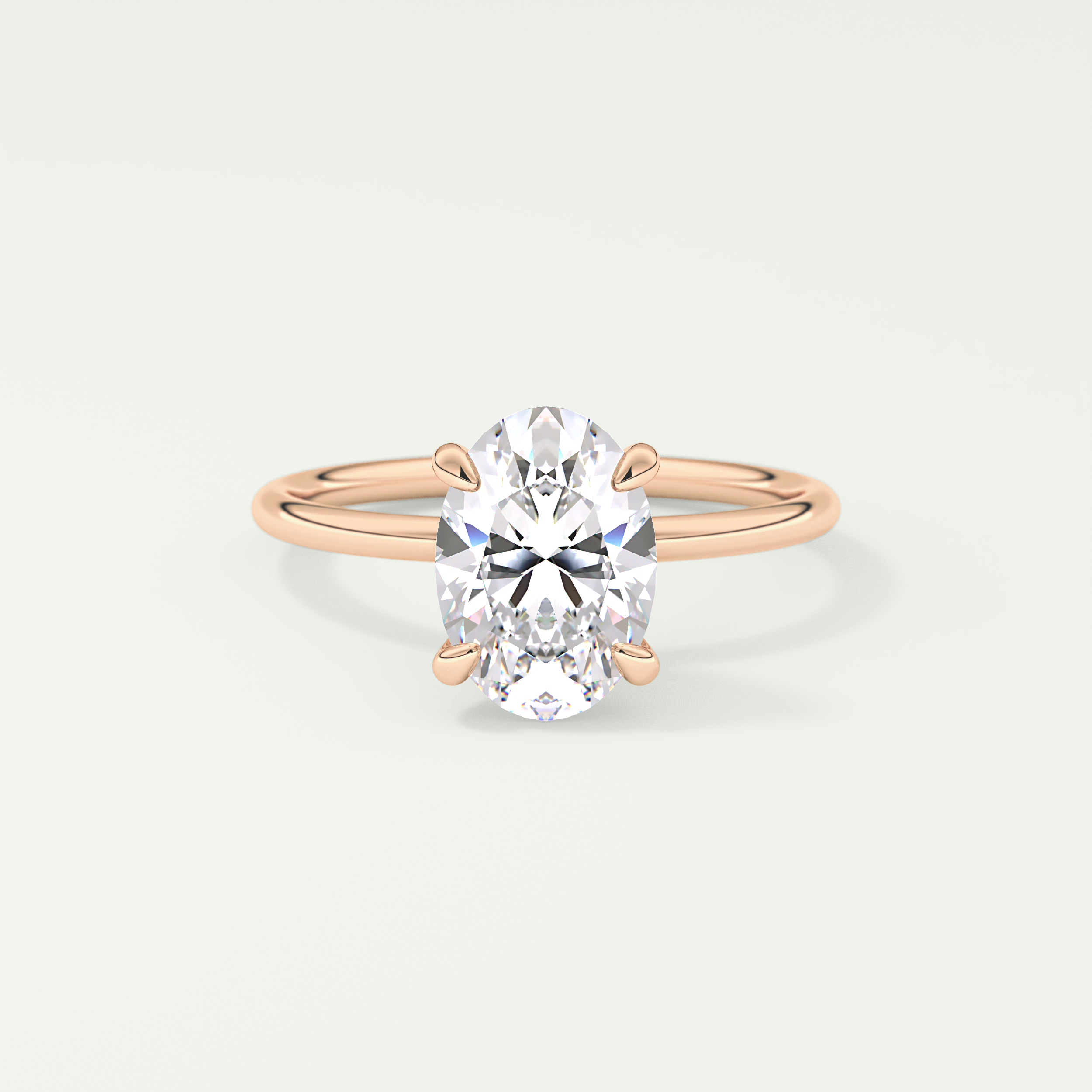 2.0 CT Oval Cut Solitaire Moissanite Engagement Ring 7