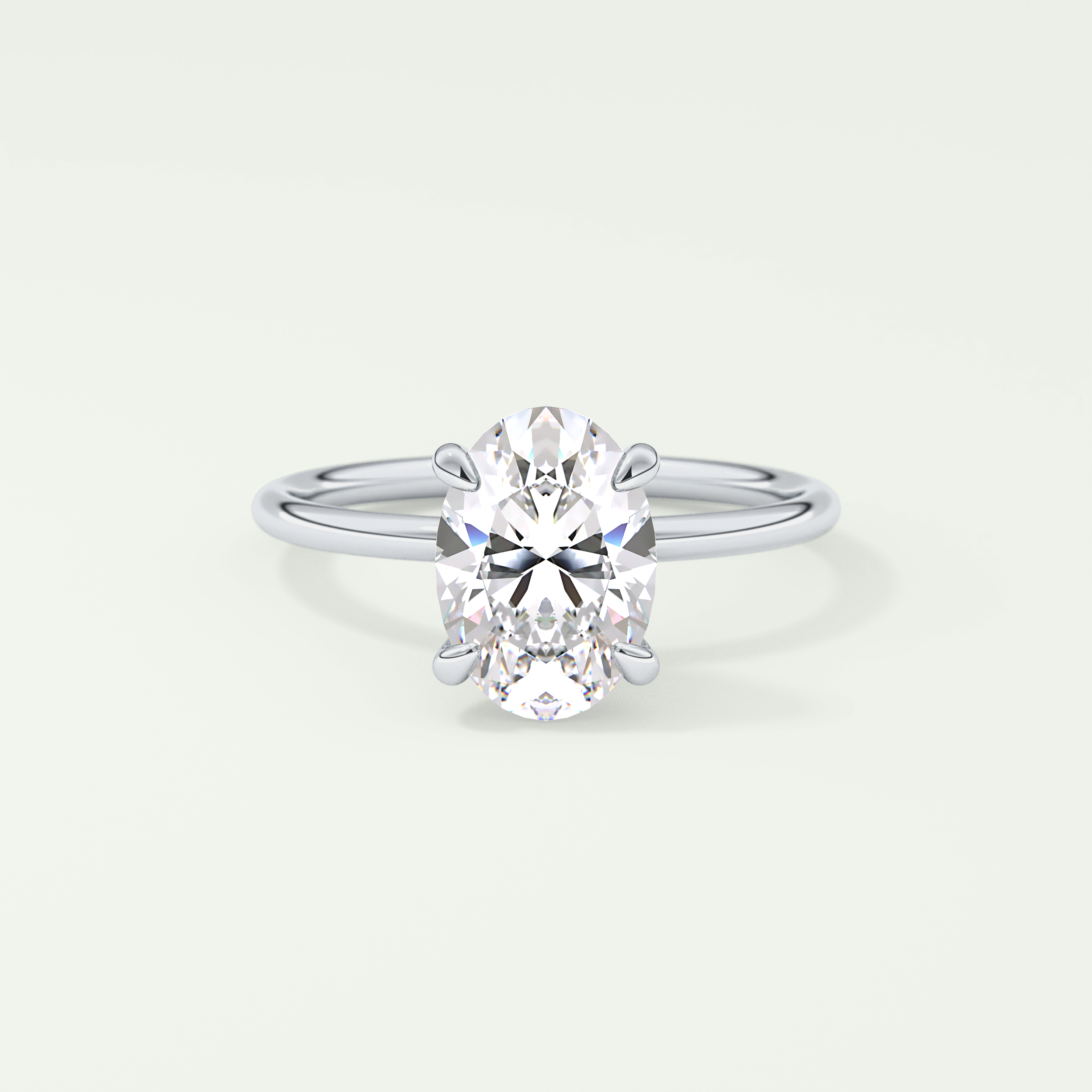 2.0 CT Oval Cut Solitaire Moissanite Engagement Ring 13