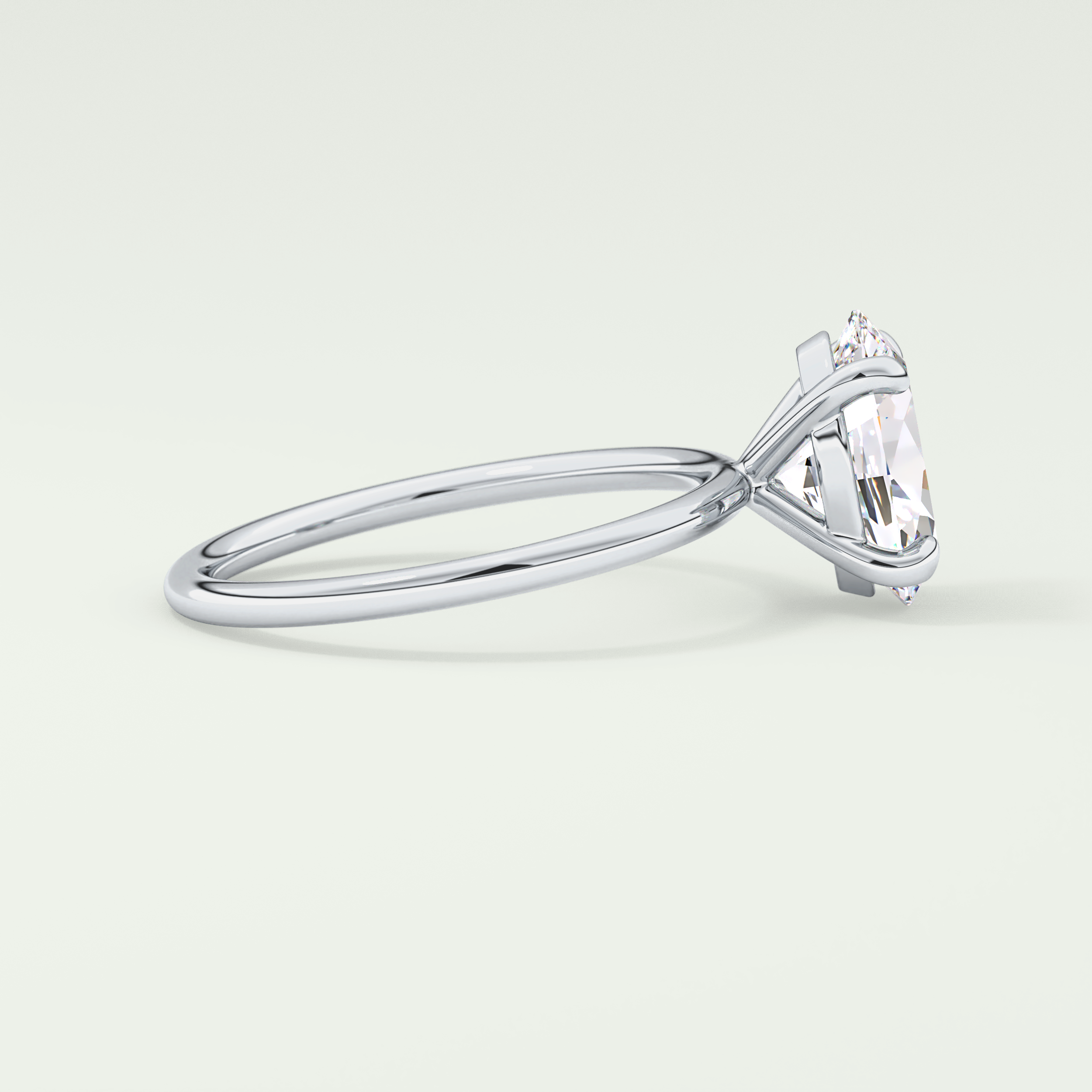2.0 CT Oval Cut Solitaire Moissanite Engagement Ring 15