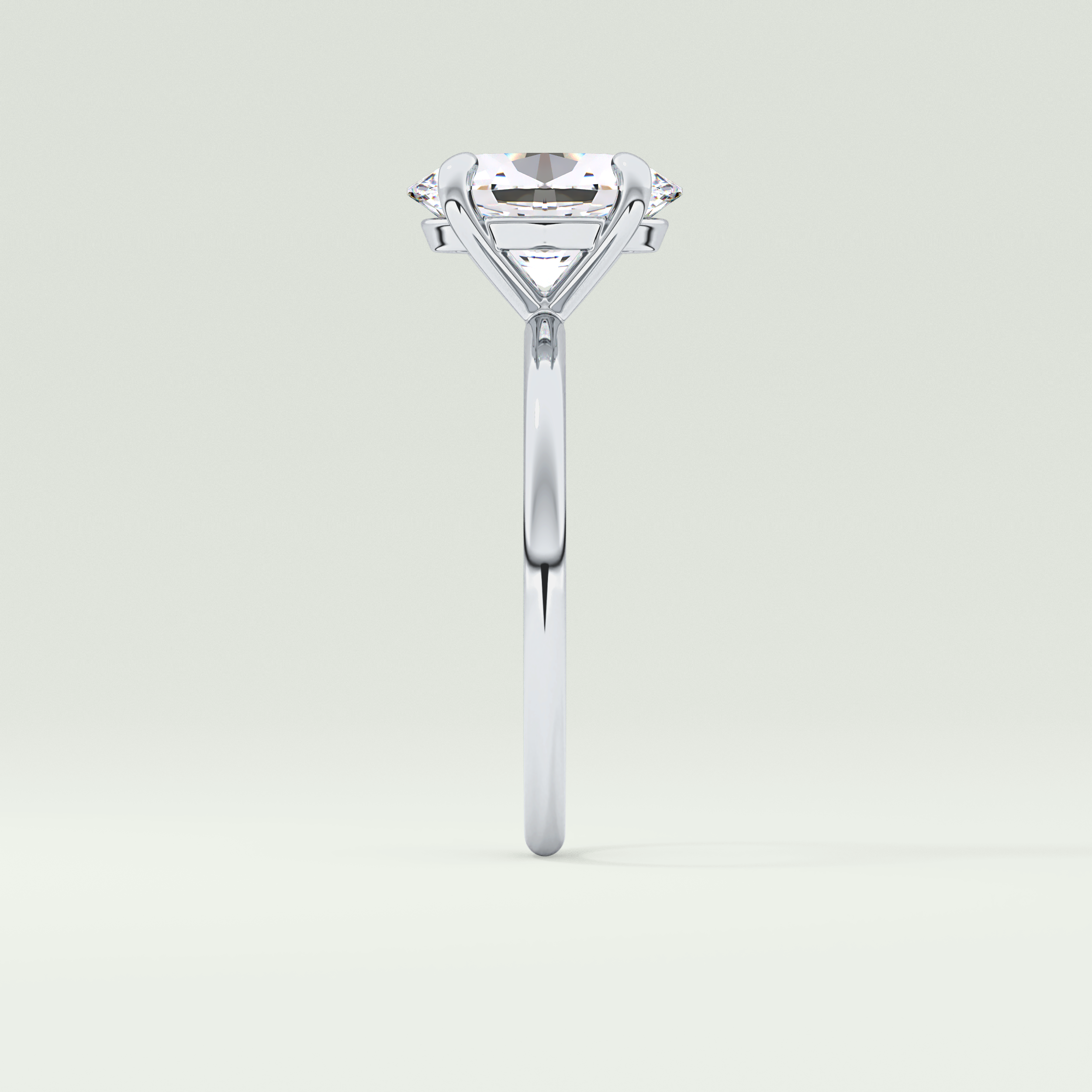 2.0 CT Oval Cut Solitaire Moissanite Engagement Ring 16