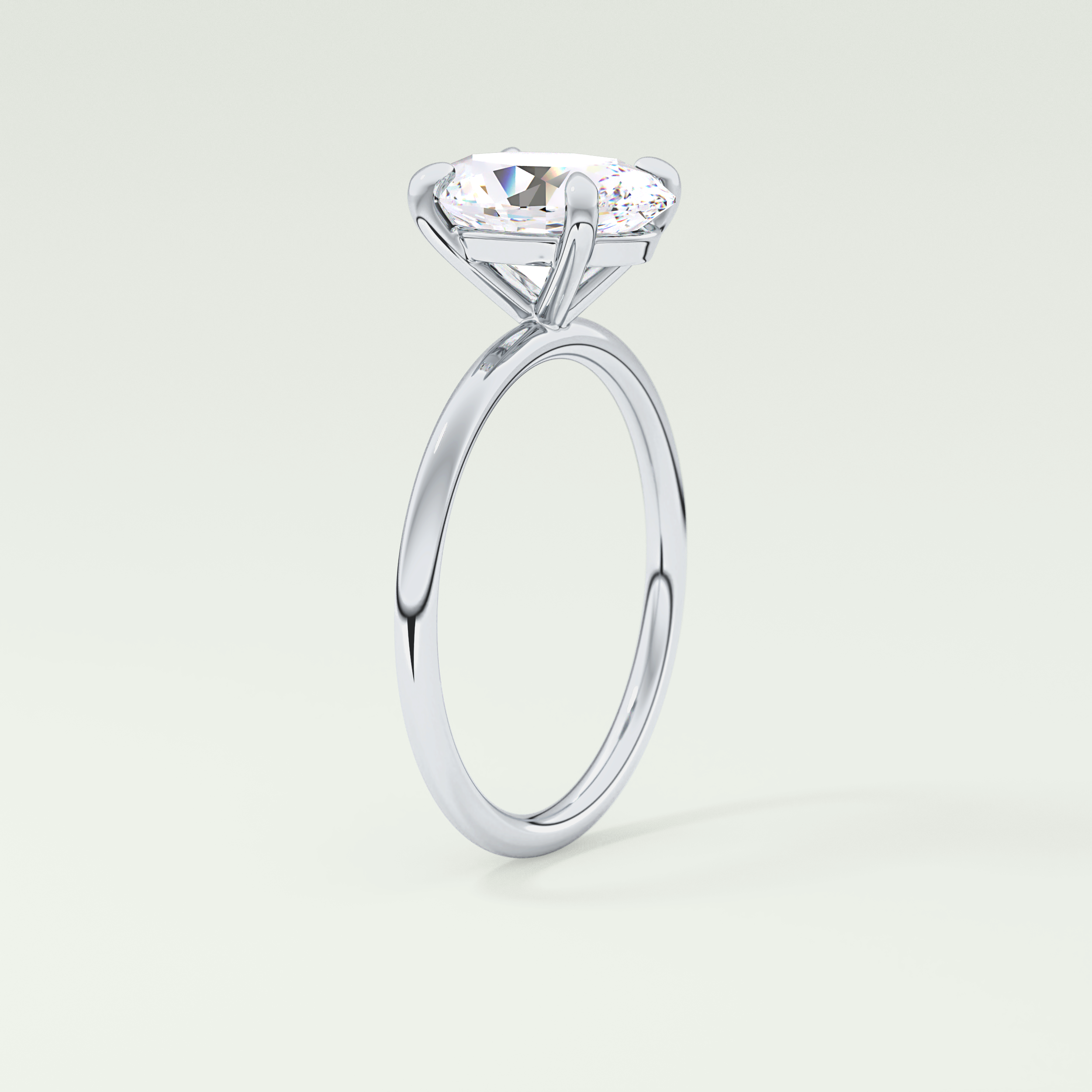 2.0 CT Oval Cut Solitaire Moissanite Engagement Ring 17