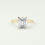 2.0 CT Emerald Cut Lab Grown Engagement Ring