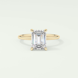 2.0 CT Emerald Cut Solitaire Moissanite Engagement Ring 1