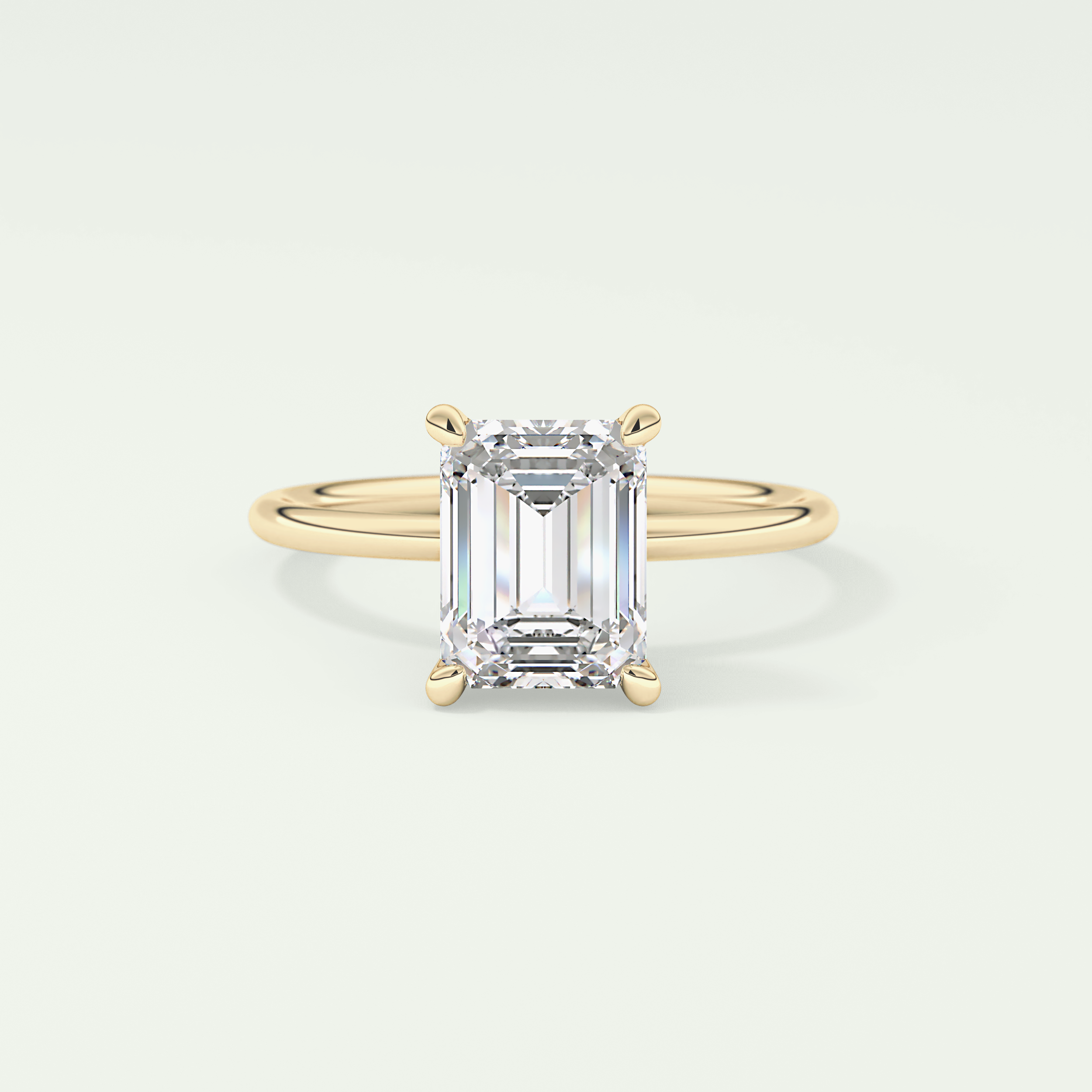 2.0 CT Emerald Cut Solitaire Moissanite Engagement Ring 1
