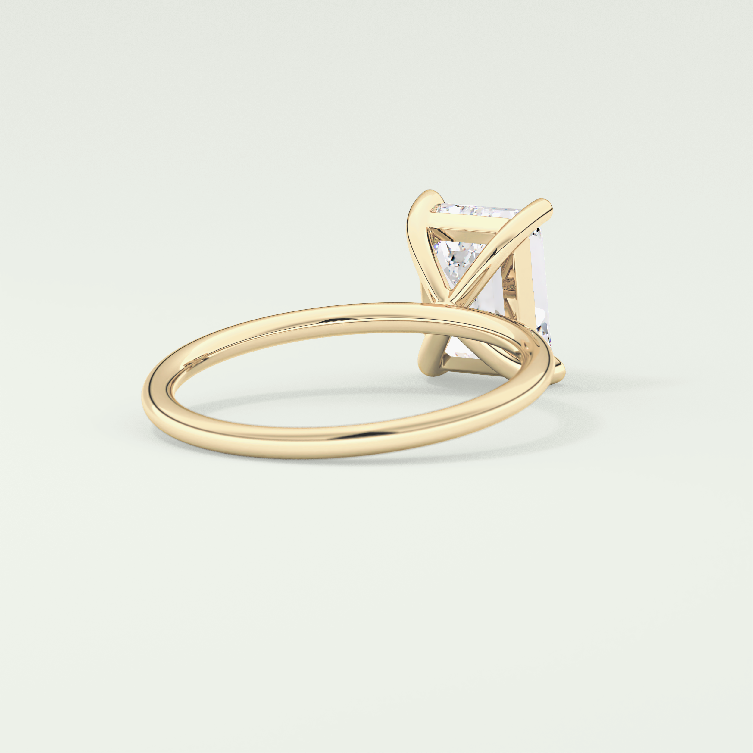 2.0 CT Emerald Cut Lab Grown Engagement Ring