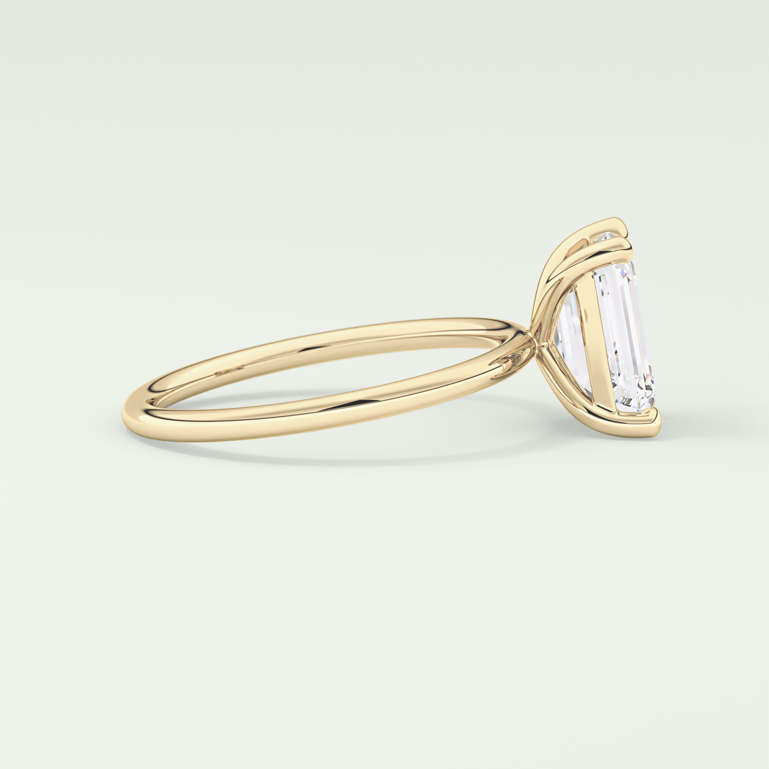 2.0 CT Emerald Cut Lab Grown Engagement Ring