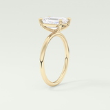 2.0 CT Emerald Cut Solitaire Moissanite Engagement Ring 5