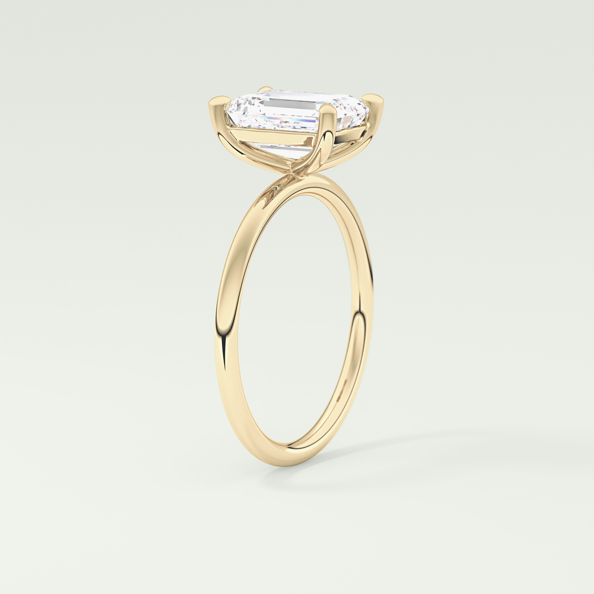 2.0 CT Emerald Cut Solitaire Moissanite Engagement Ring 5