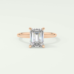2.0 CT Emerald Cut Solitaire Moissanite Engagement Ring 7