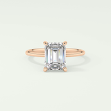 2.0 CT Emerald Cut Solitaire Moissanite Engagement Ring 7
