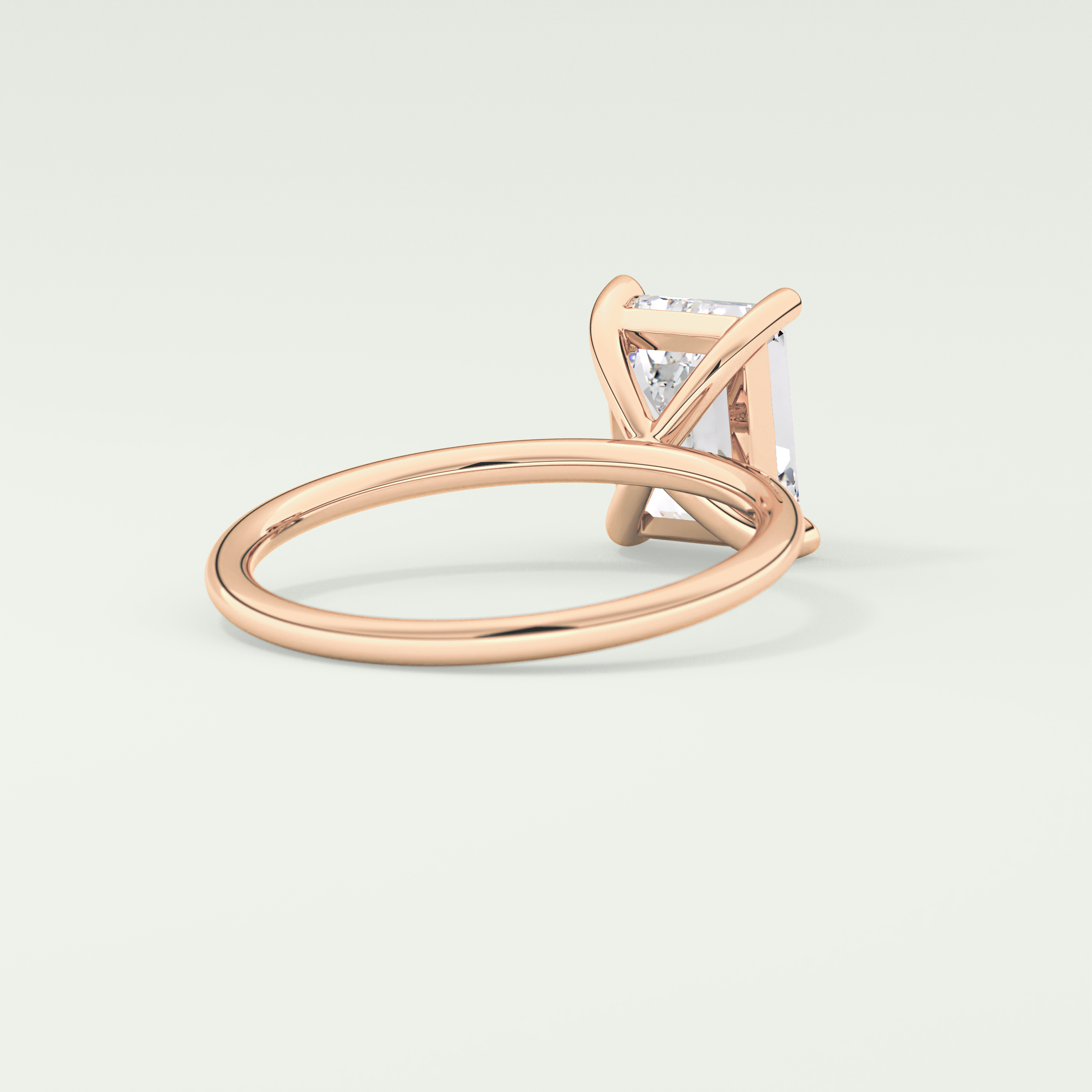 2.0 CT Emerald Cut Lab Grown Engagement Ring