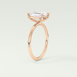 2.0 CT Emerald Cut Solitaire Moissanite Engagement Ring 11