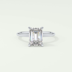 2.0 CT Emerald Cut Solitaire Moissanite Engagement Ring 13