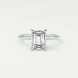 2.0 CT Emerald Cut Solitaire Moissanite Engagement Ring 13