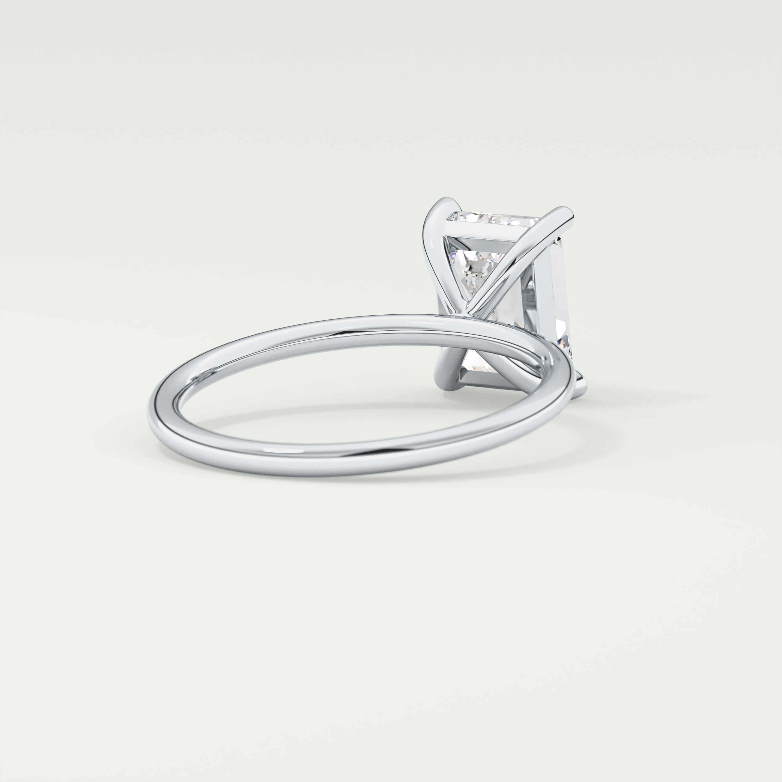2.0 CT Emerald Cut Solitaire Moissanite Engagement Ring 14