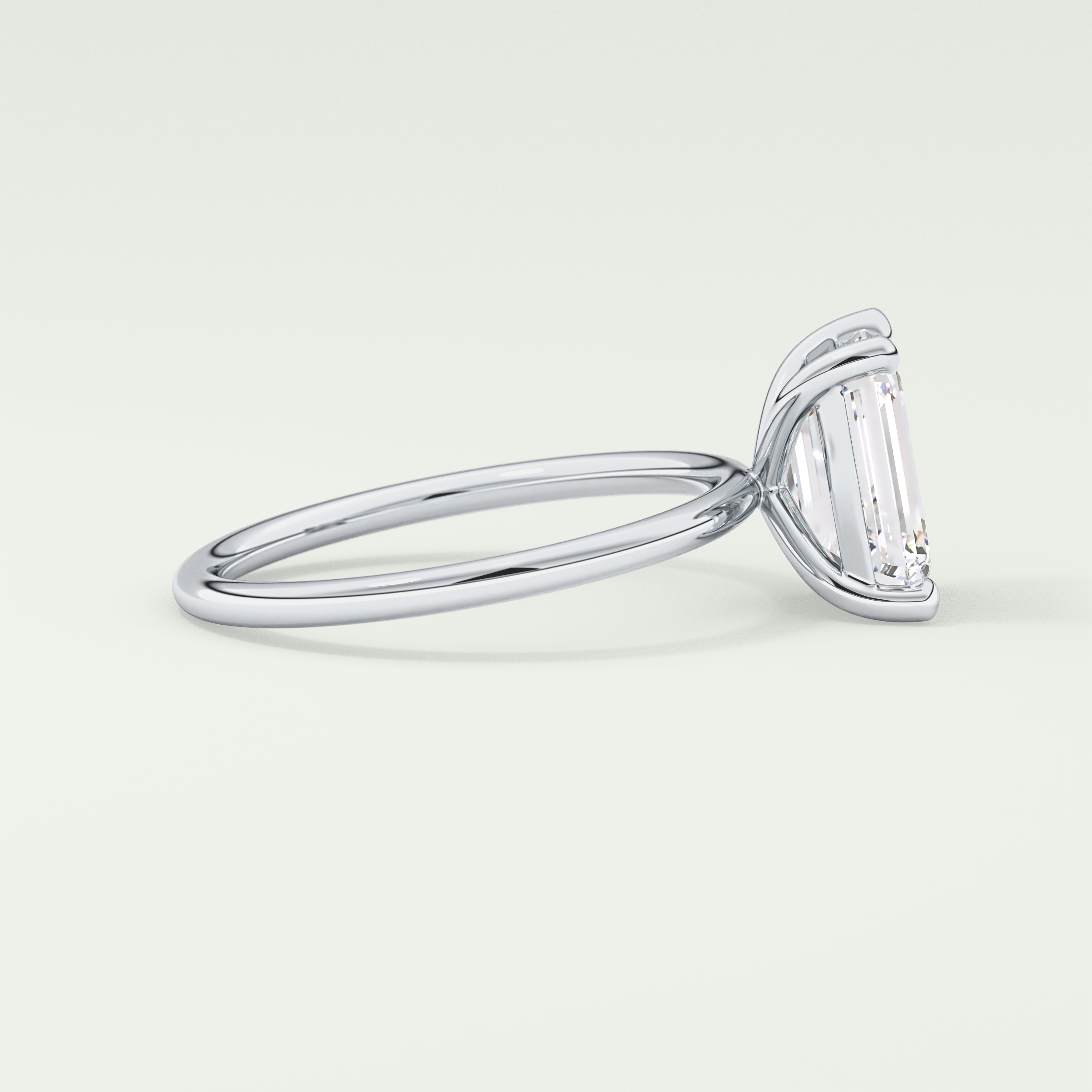 2.0 CT Emerald Cut Lab Grown Engagement Ring