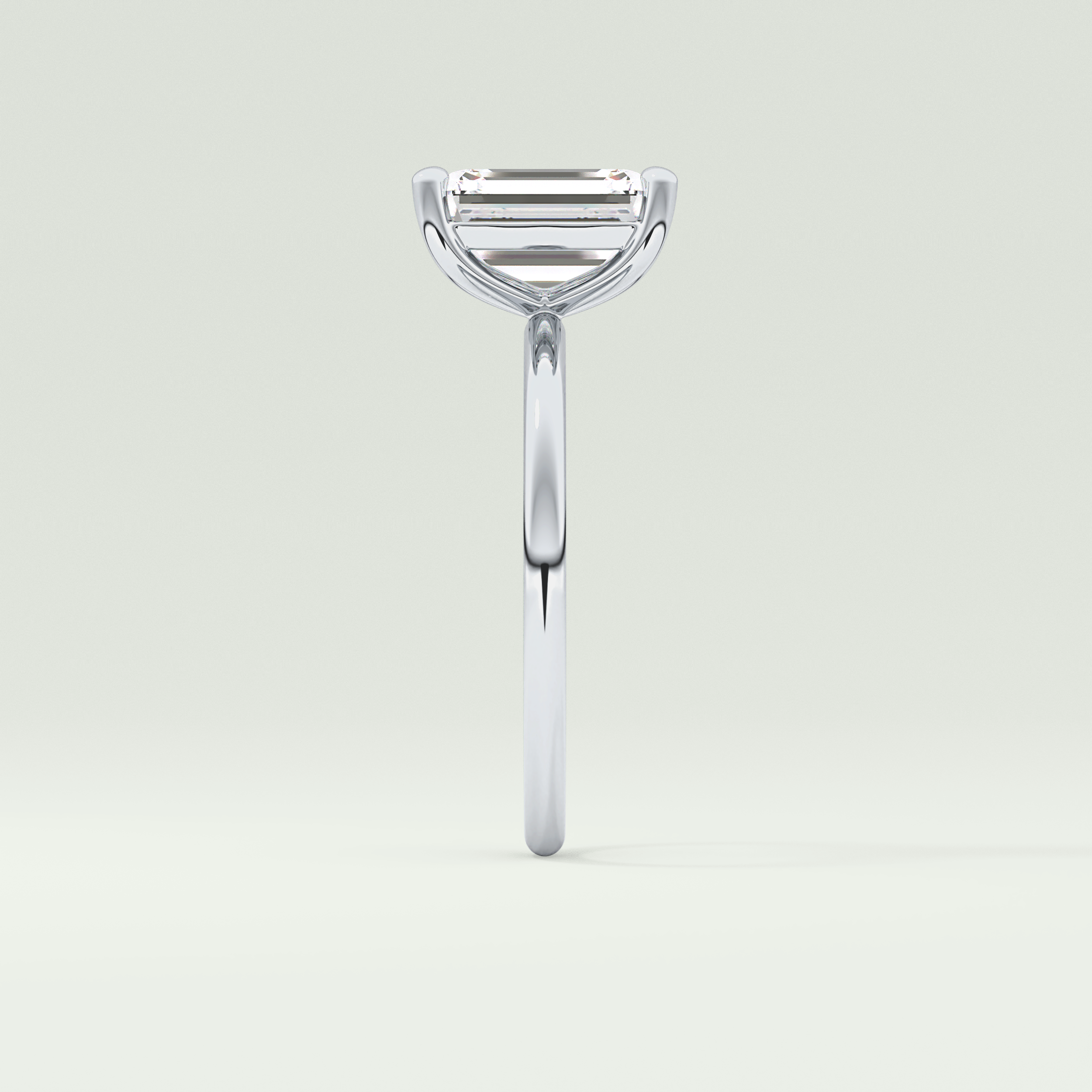 2.0 CT Emerald Cut Lab Grown Engagement Ring