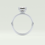 2.0 CT Emerald Cut Solitaire Moissanite Engagement Ring 18