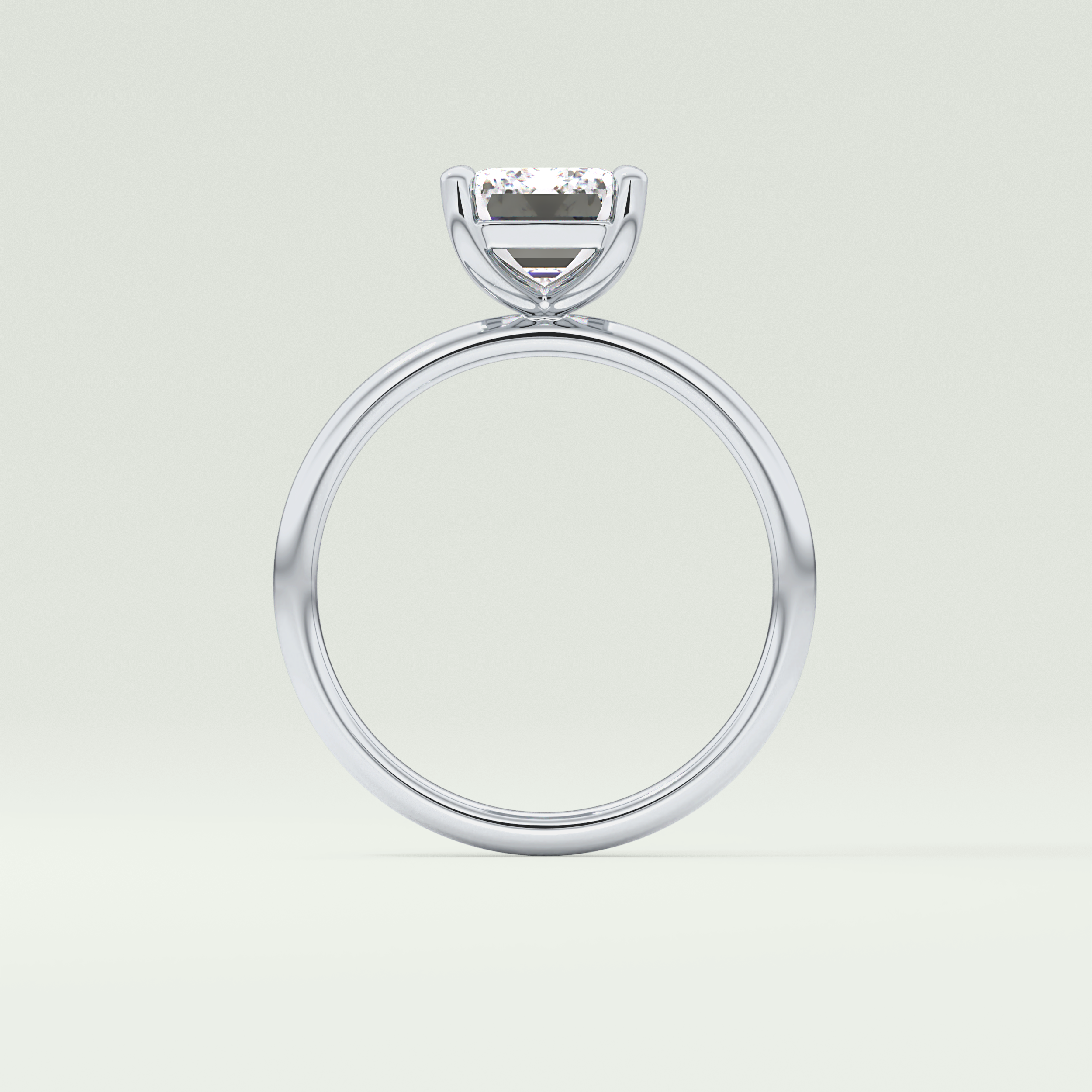 2.0 CT Emerald Cut Solitaire Moissanite Engagement Ring 18