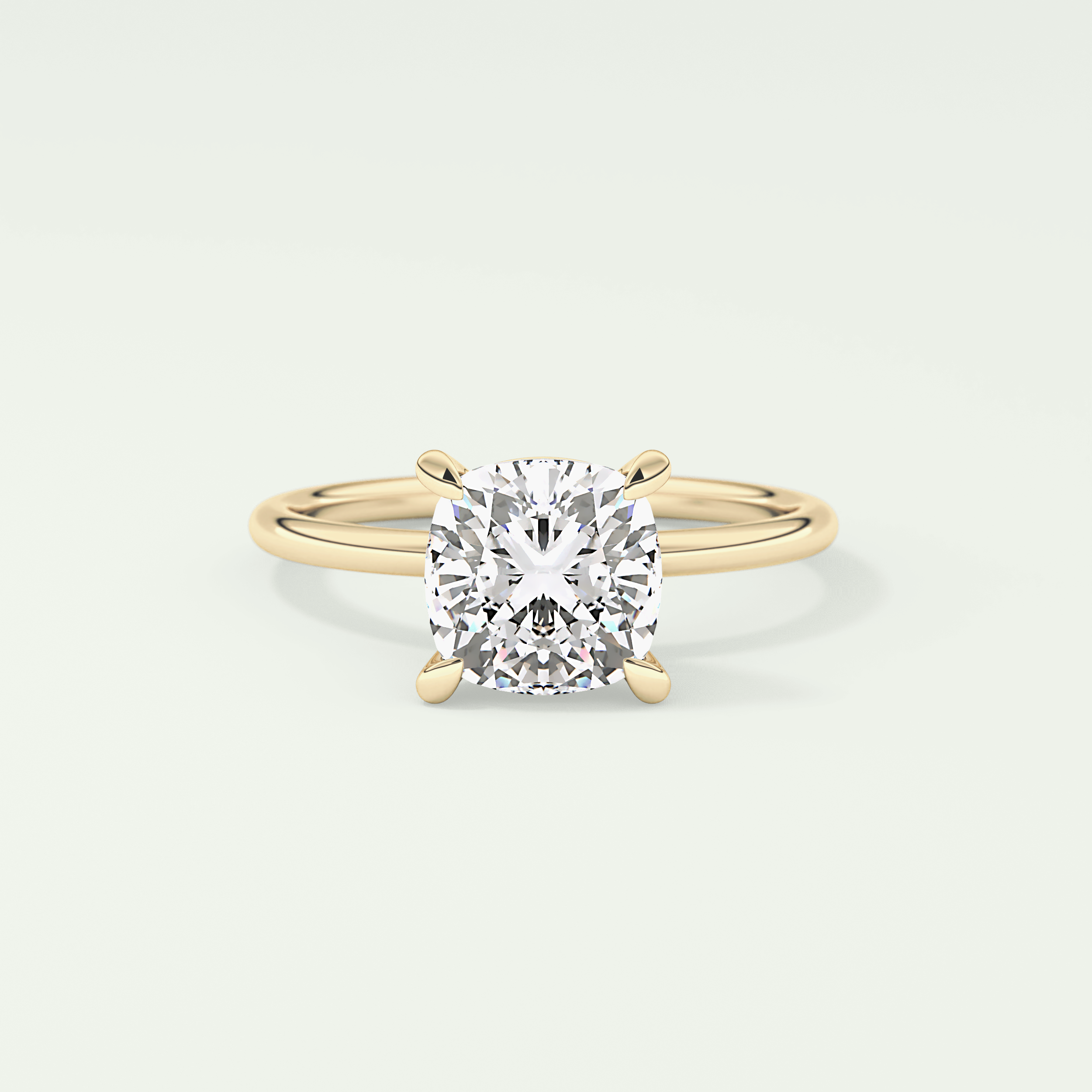 2.0 CT Cushion Cut Lab Grown Diamond Engagement Ring