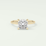 2.0 CT Cushion Cut Solitaire Moissanite Engagement Ring 1
