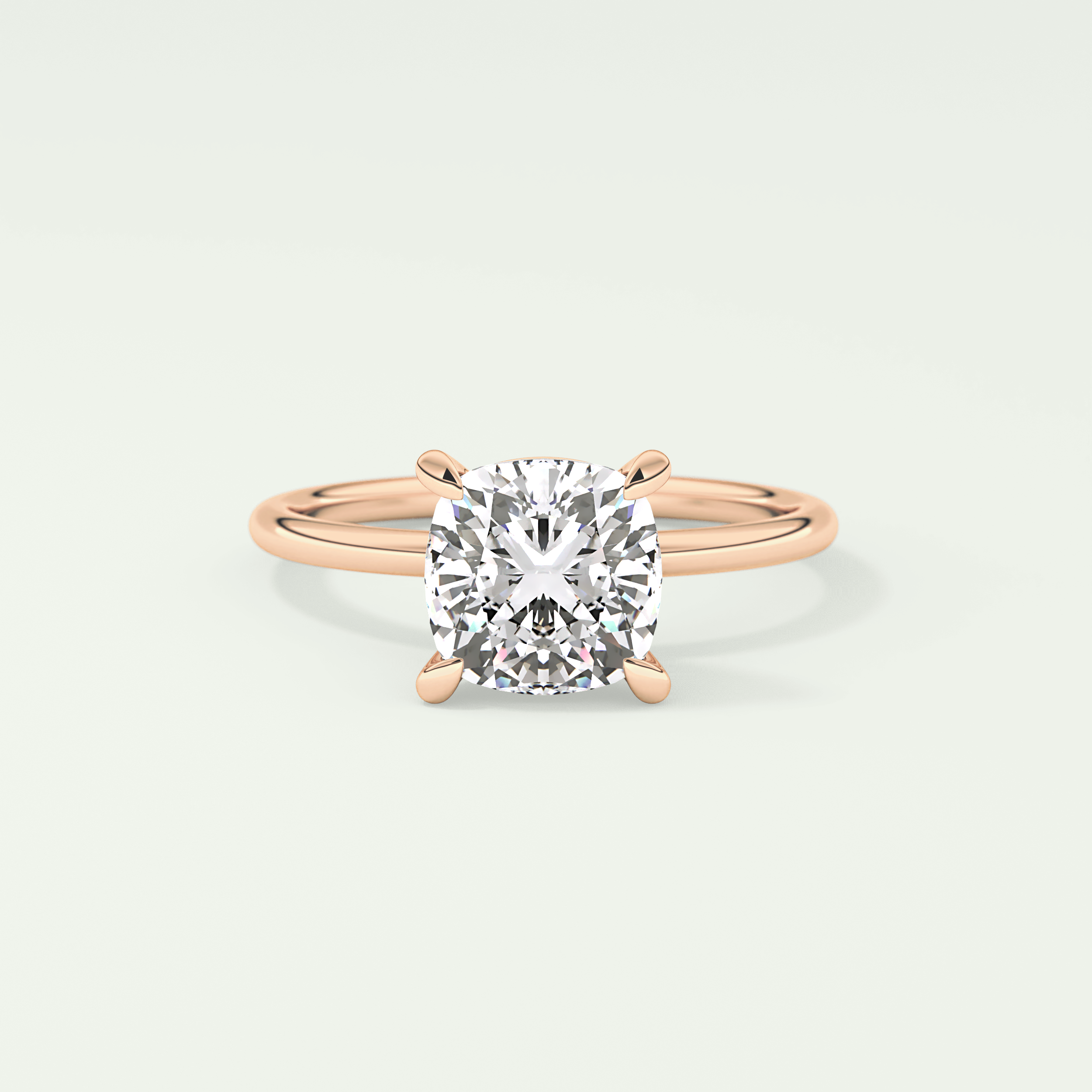 2.0 CT Cushion Cut Lab Grown Diamond Engagement Ring