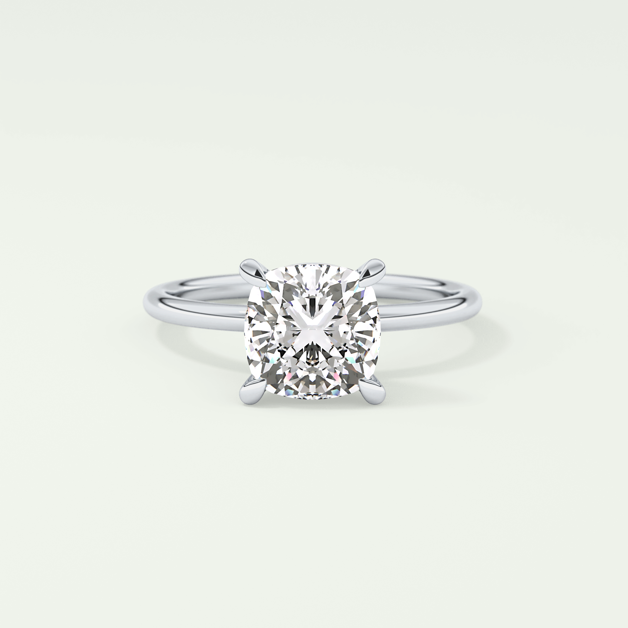 2.0 CT Cushion Cut Lab Grown Diamond Engagement Ring