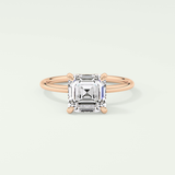 2.0 CT Asscher Cut Solitaire Moissanite Engagement Ring 7