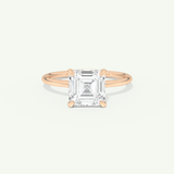 2.0 CT Asscher Cut Solitaire Moissanite Engagement Ring