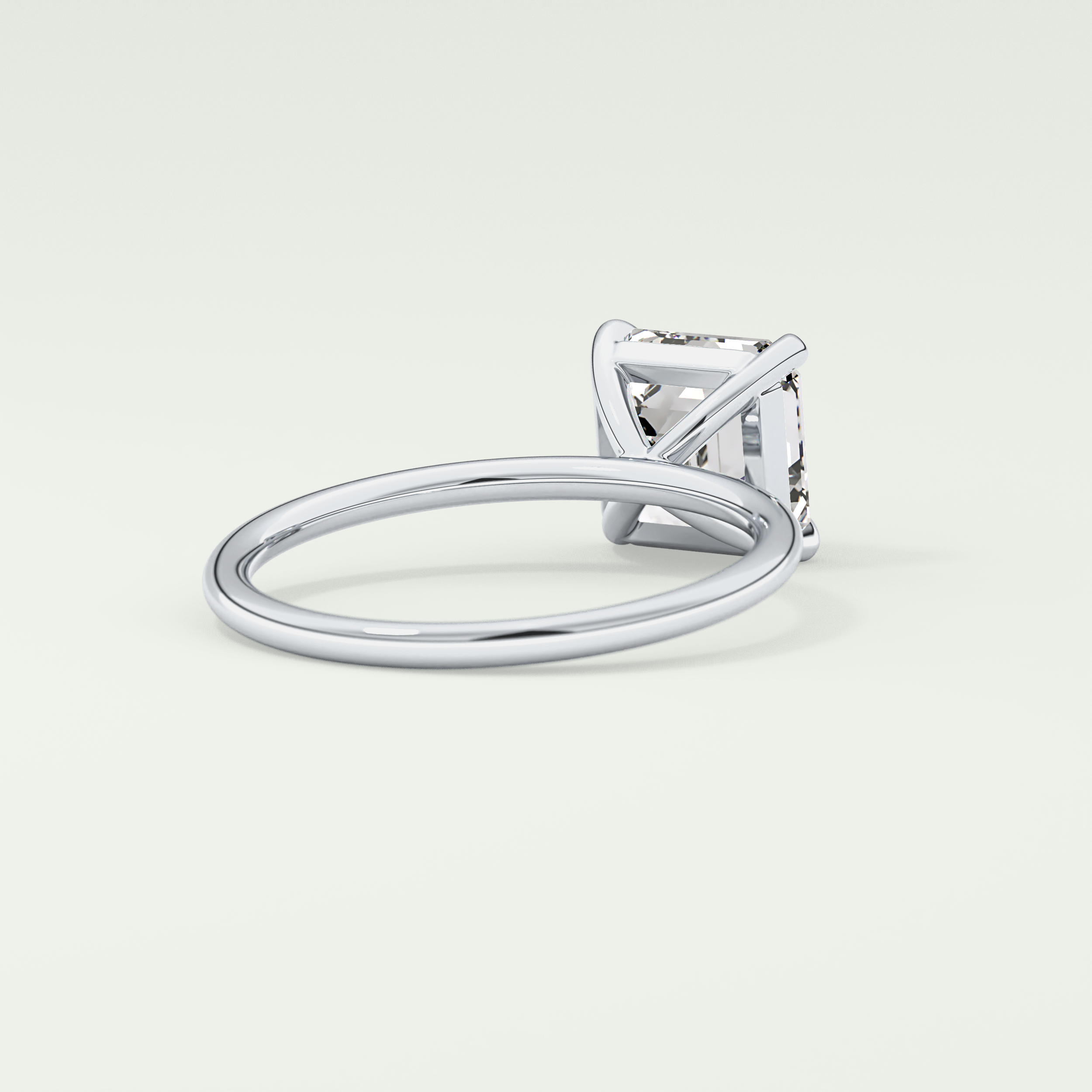 2.0 CT Asscher Cut Solitaire Moissanite Engagement Ring 14