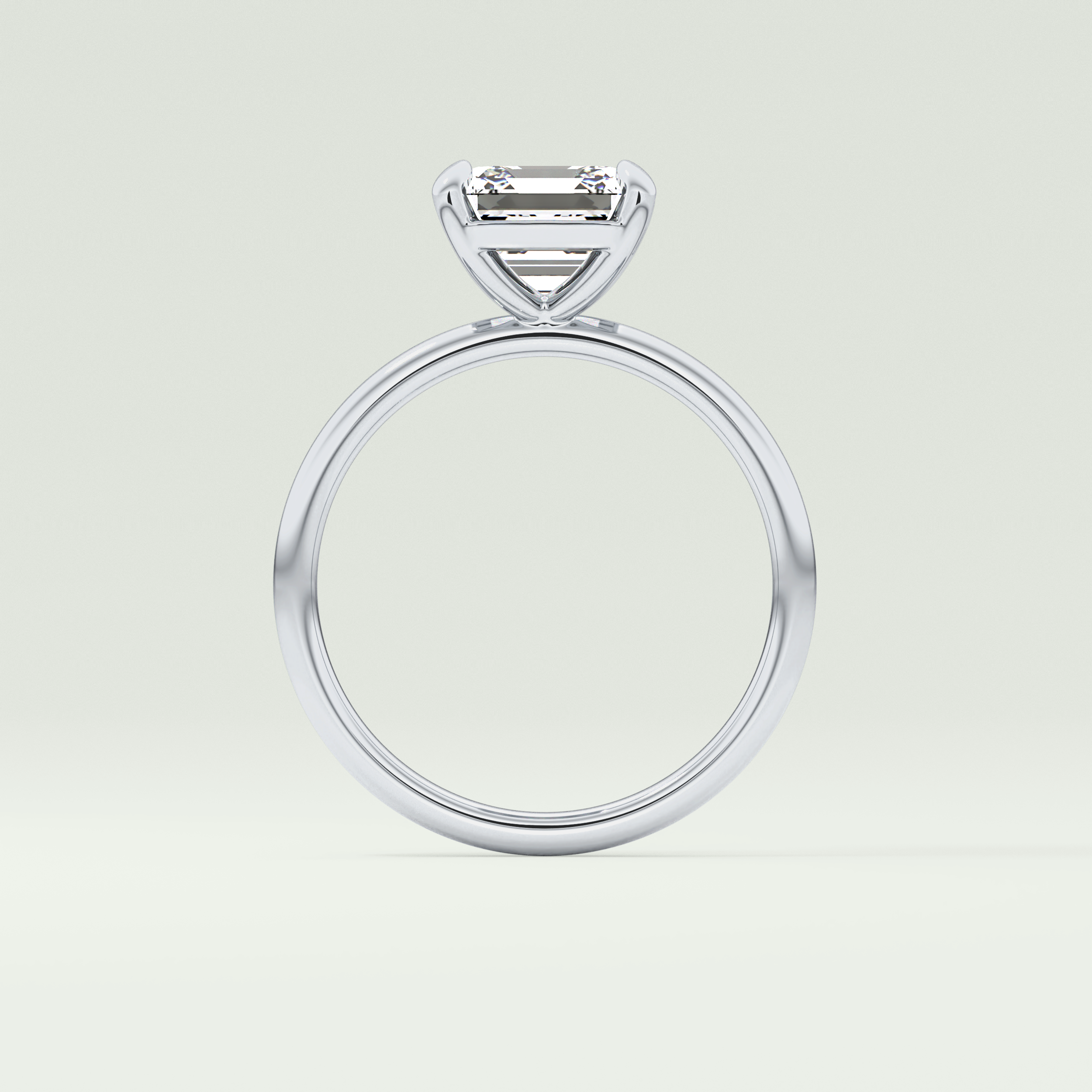 2.0 CT Asscher Cut Solitaire Moissanite Engagement Ring 18