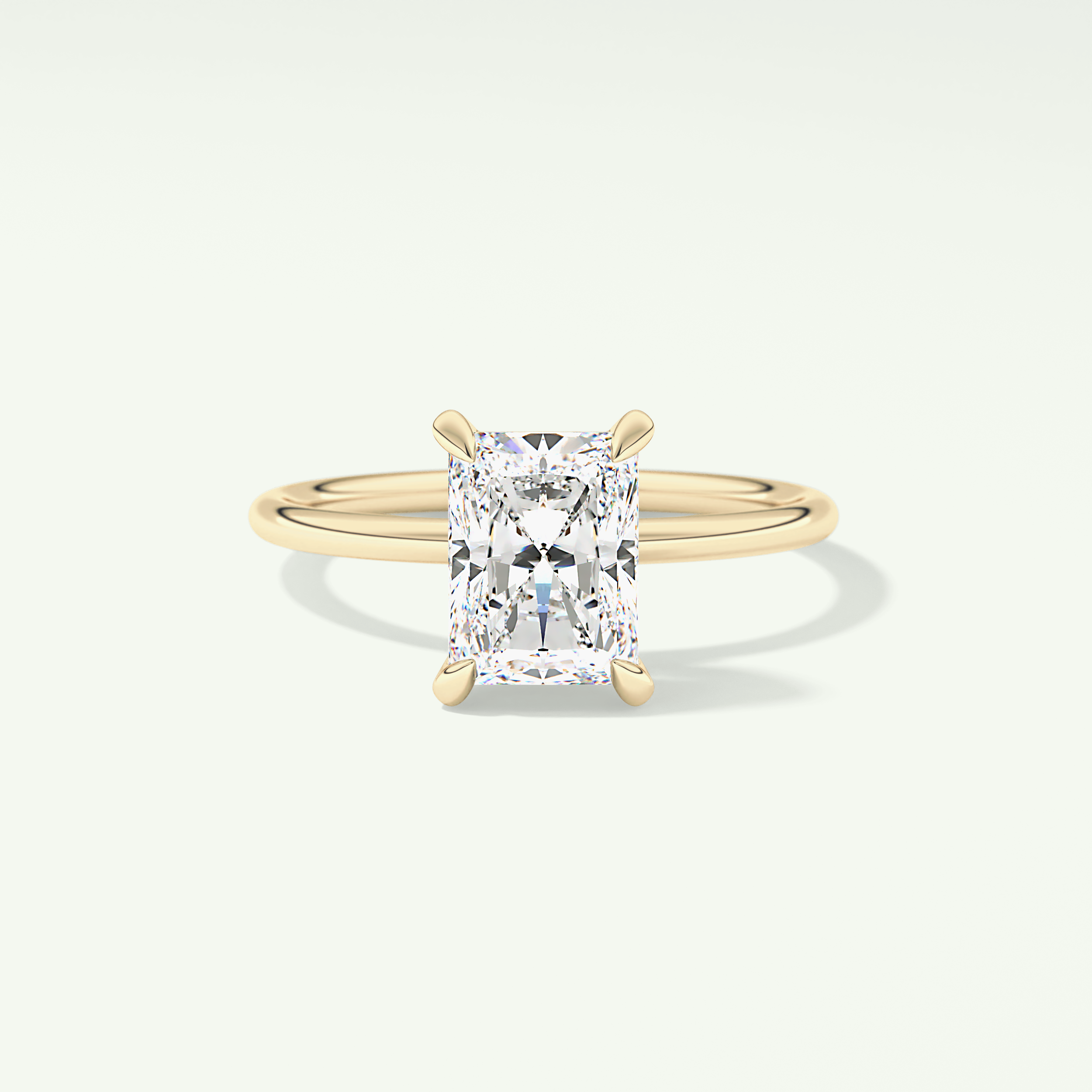 2.0 CT Radiant Cut Lab Grown Diamond Engagement Ring