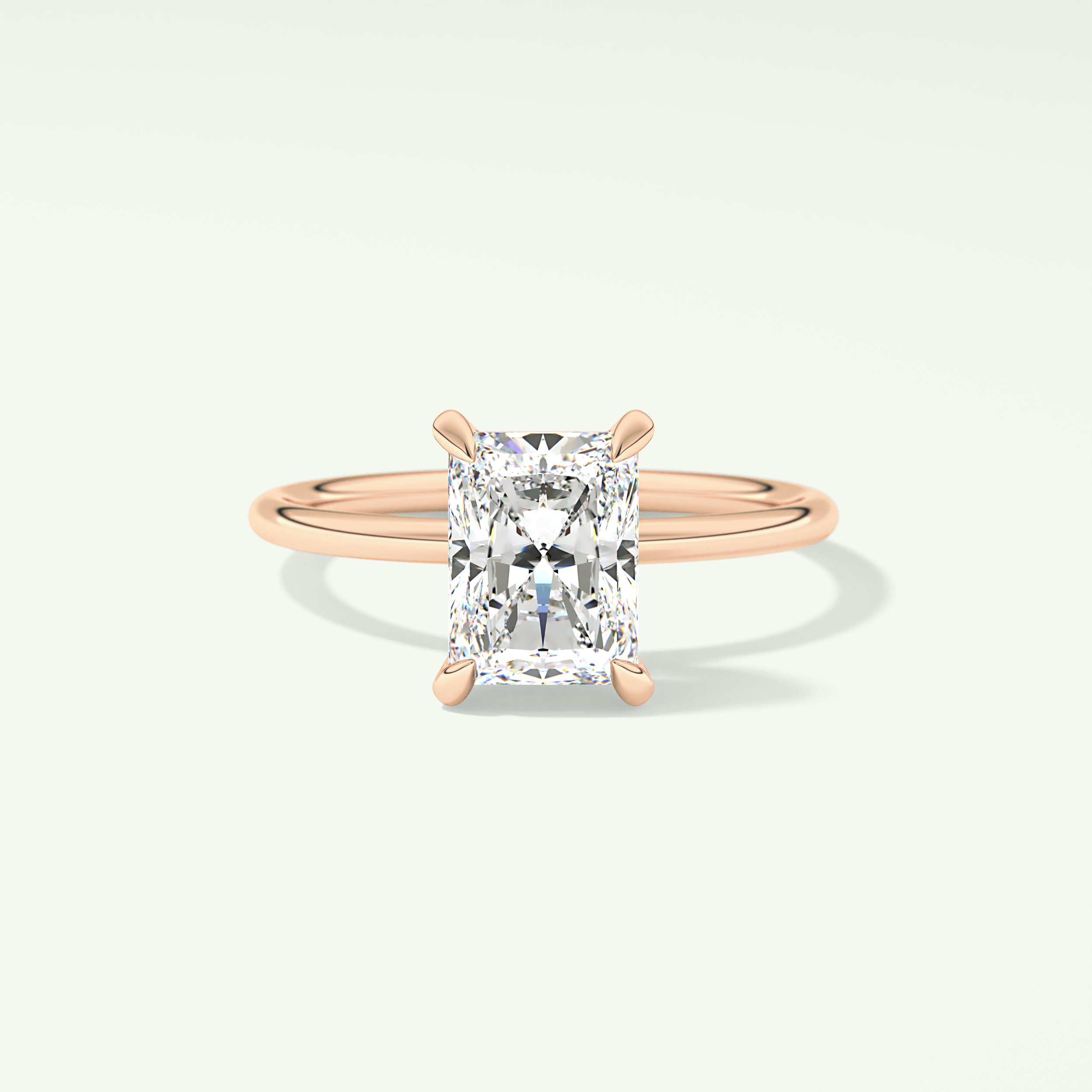 2.0 CT Radiant Cut Lab Grown Diamond Engagement Ring