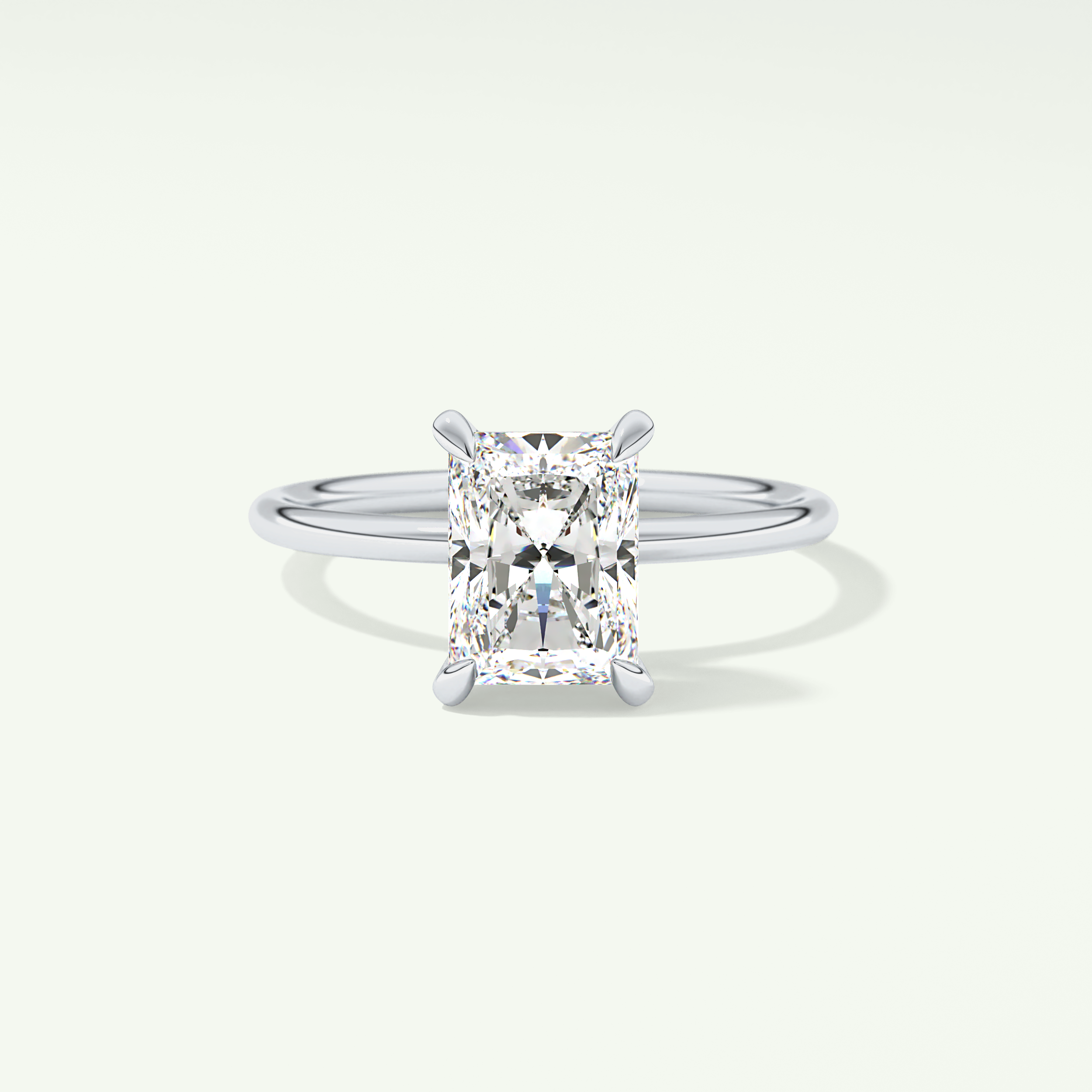 2.0 CT Radiant Cut Solitaire Moissanite Engagement Ring 13