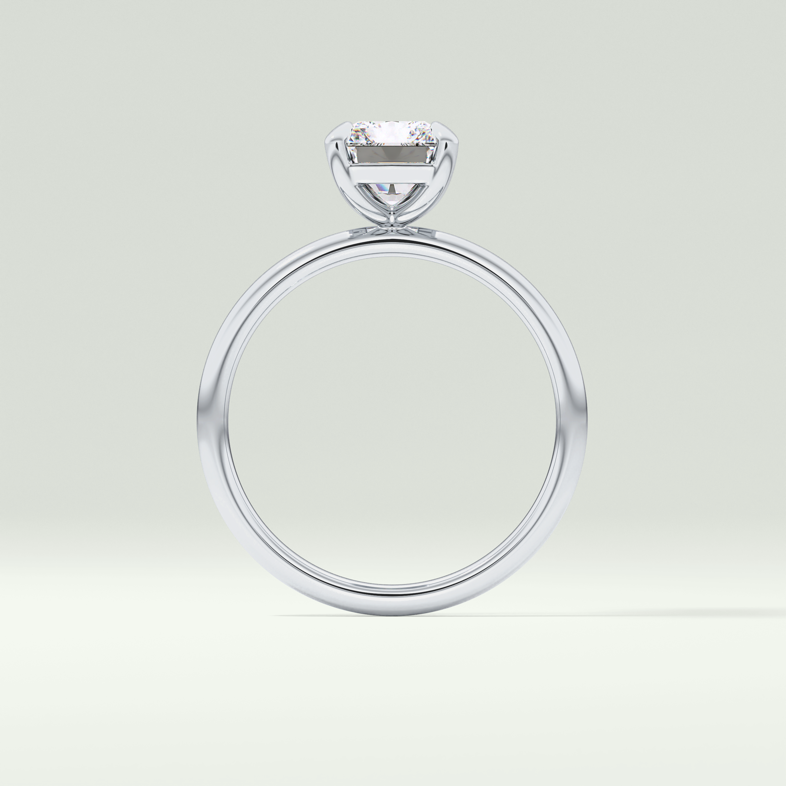 2.0 CT Radiant Cut Solitaire Moissanite Engagement Ring 18