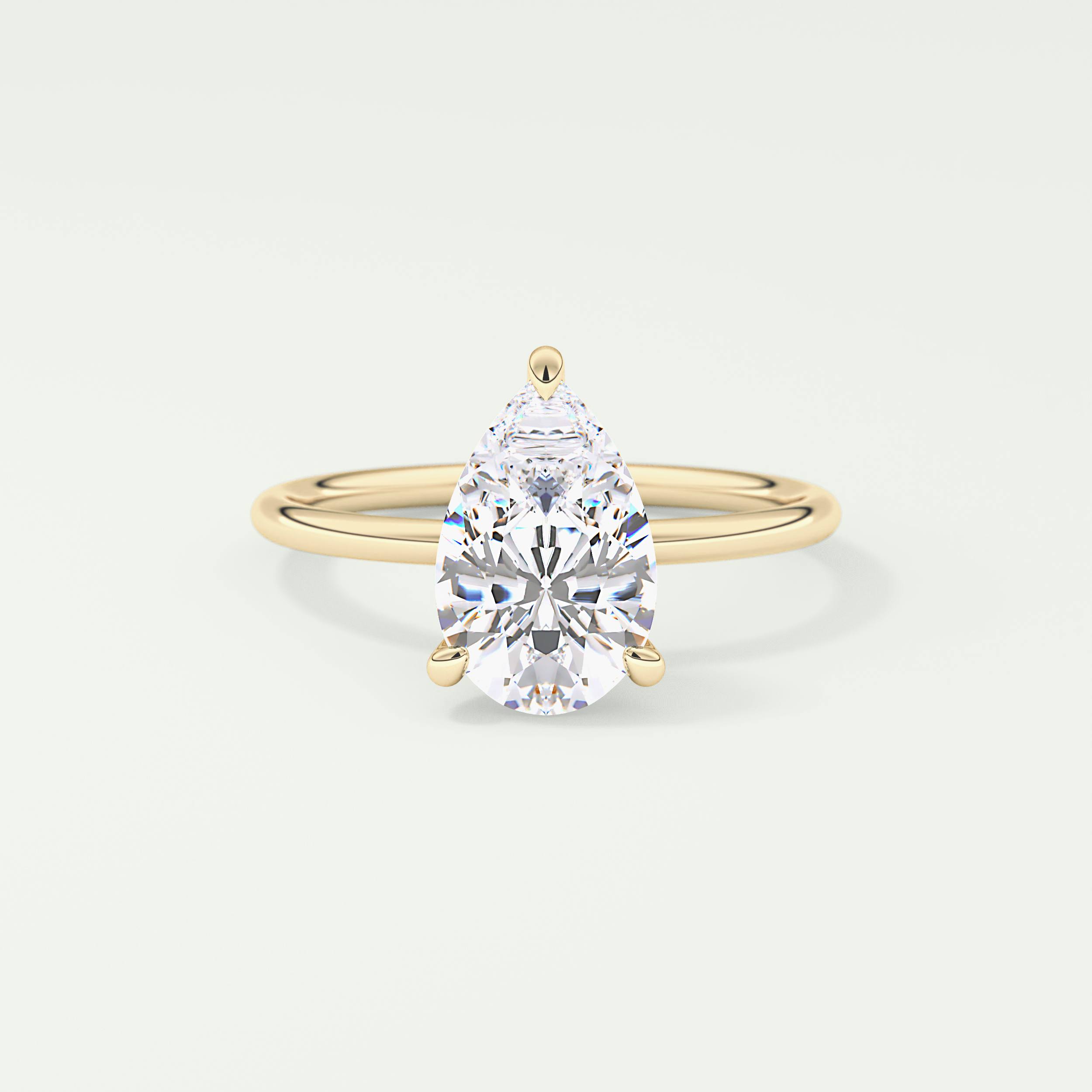 2.0 CT Pear Cut Lab Grown Diamond Engagement Ring