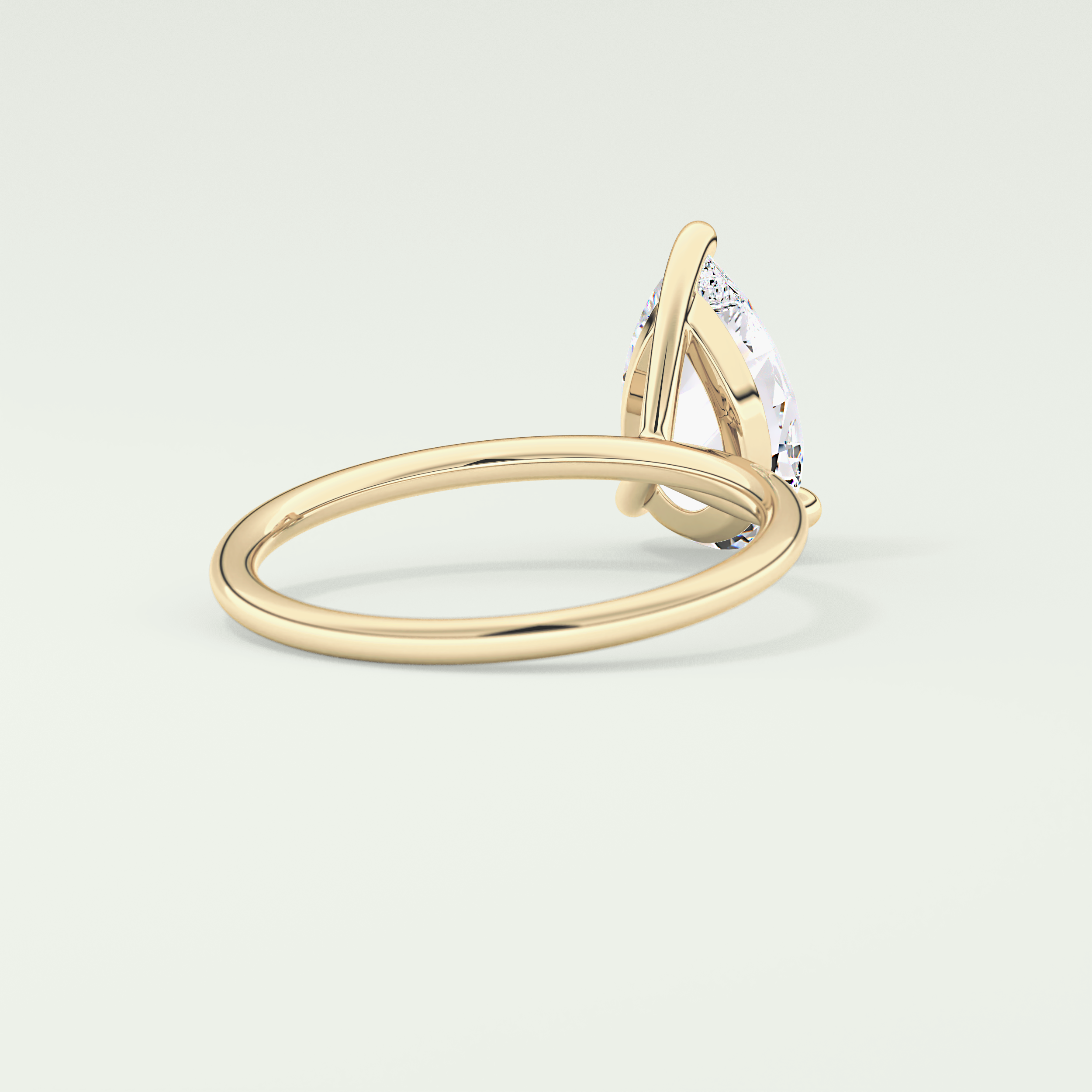 2.0 CT Pear Cut Lab Grown Diamond Engagement Ring