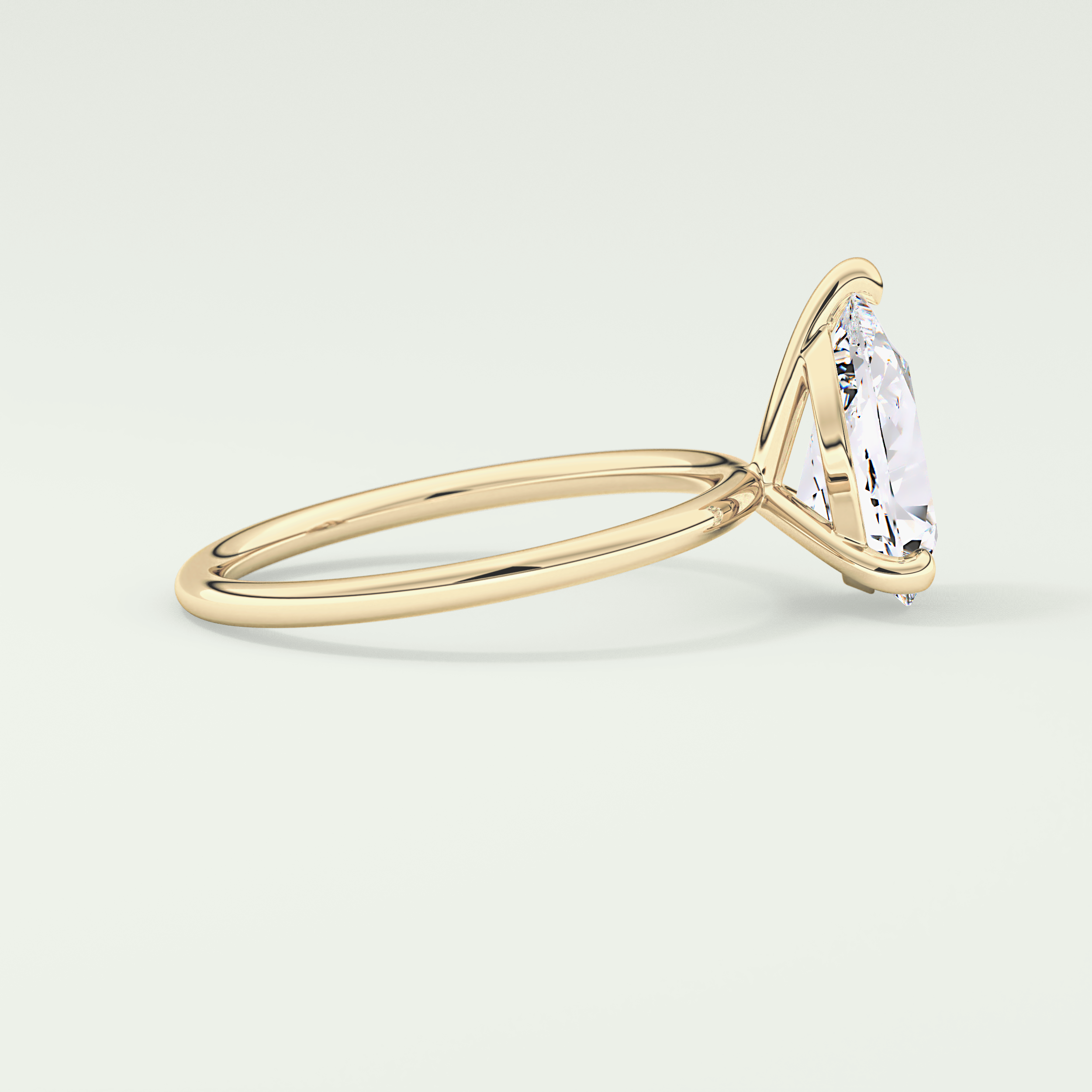 2.0 CT Pear Cut Lab Grown Diamond Engagement Ring