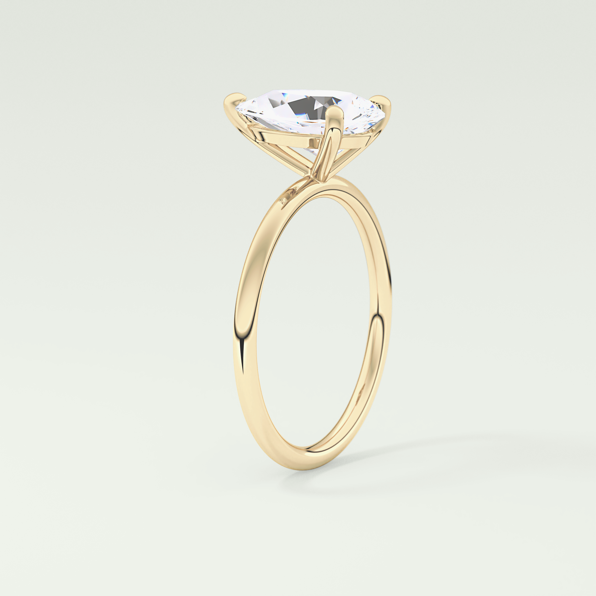 2.0 CT Pear Cut Lab Grown Diamond Engagement Ring