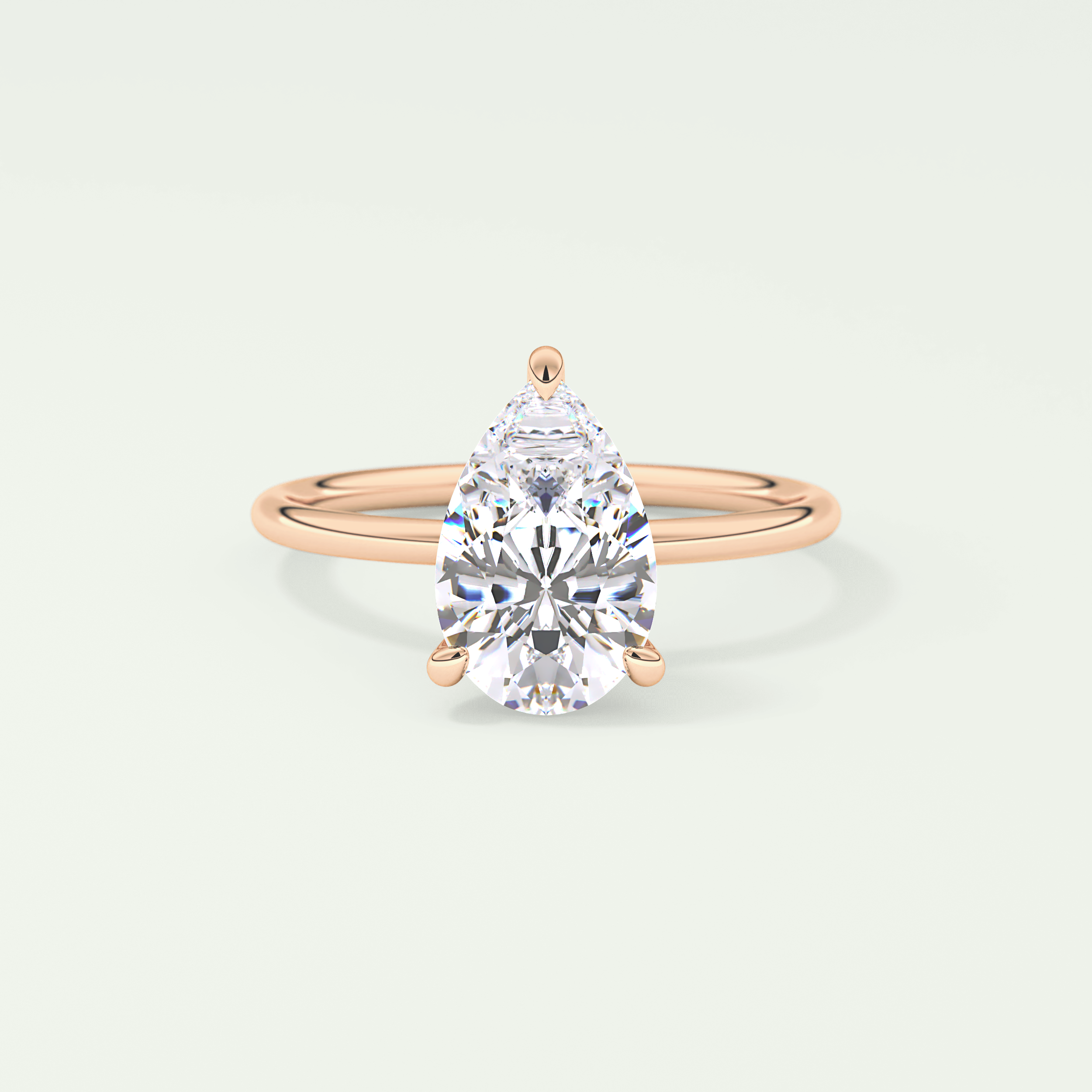 2.0 CT Pear Cut Lab Grown Diamond Engagement Ring