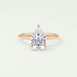 2.0 CT Pear Cut Solitaire Moissanite Engagement Ring 7