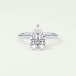 2.0 CT Pear Cut Lab Grown Diamond Engagement Ring