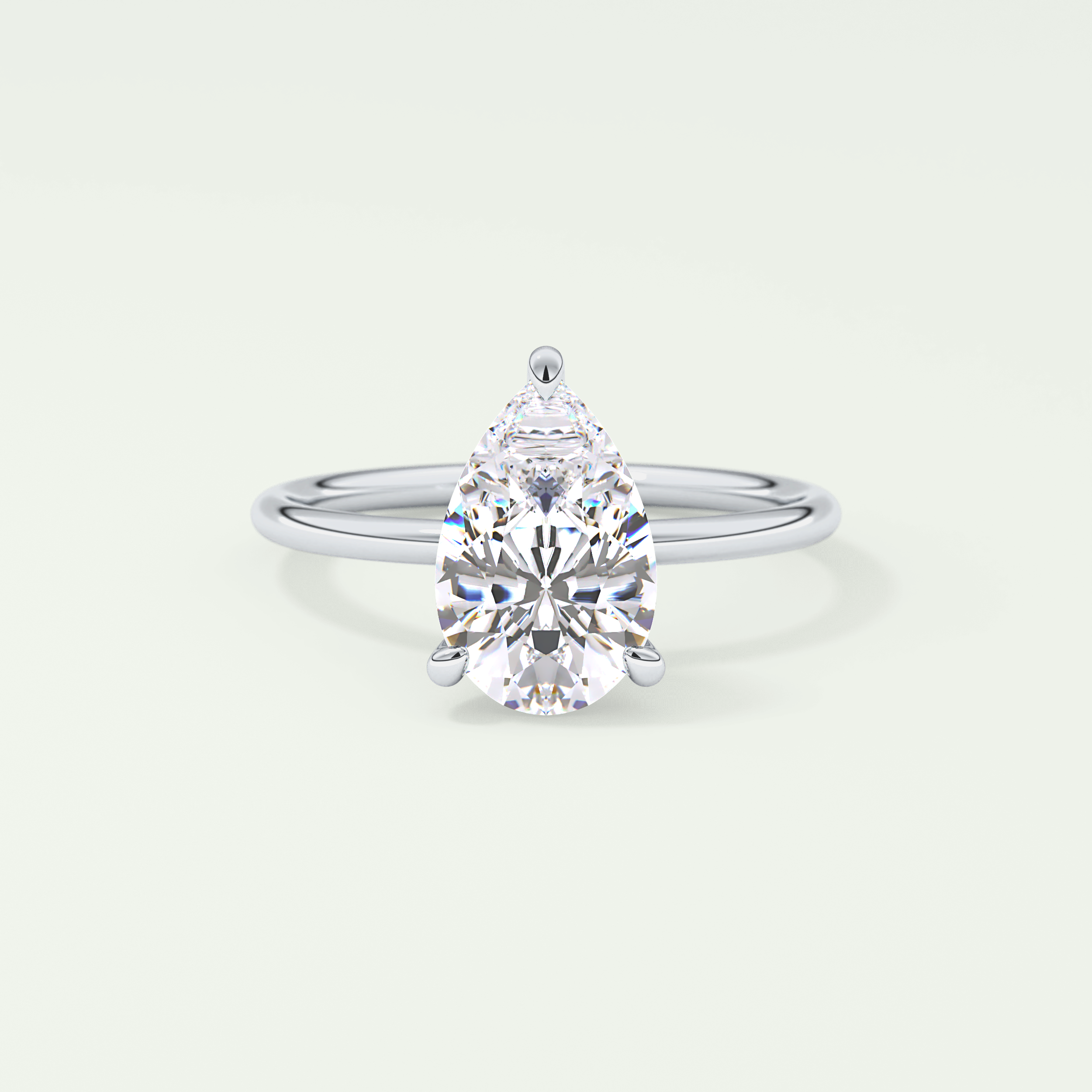 2.0 CT Pear Cut Lab Grown Diamond Engagement Ring