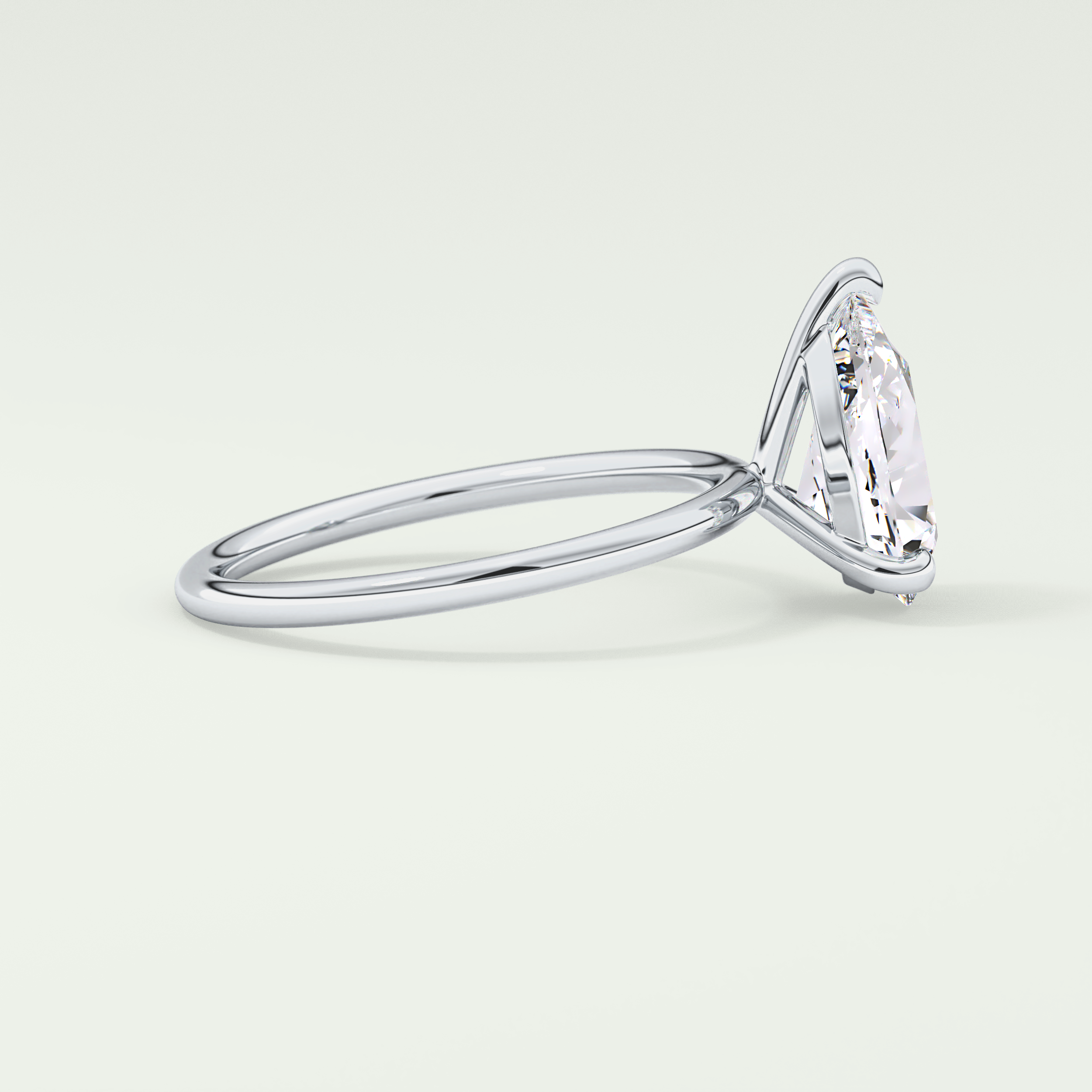 2.0 CT Pear Cut Lab Grown Diamond Engagement Ring